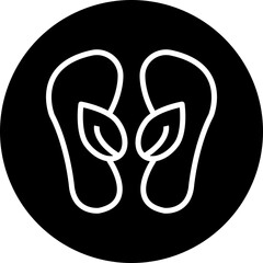 Carbon Footprint Vector Line White Circle Black