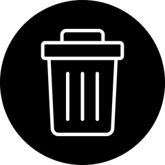 Garbage Vector Line White Circle Black