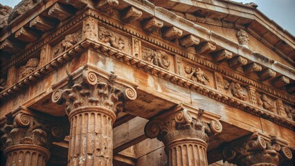 Close-up of Ancient Architectural Details
