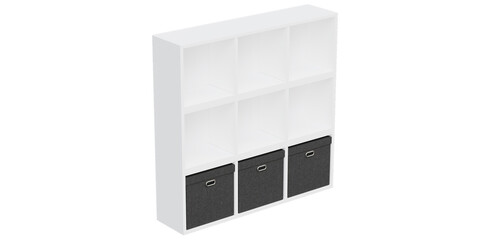 Versatile and Elegant Shelf and Cabinet for Home and Office - Perfect for Organized Stylish and Luxury Interiors - 3d model render realistic realism - png - transparent background