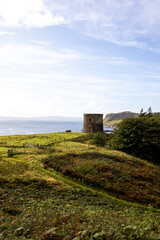 Scottish Ruins hillside by the sea portrait