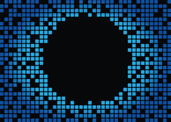 Digital Pixel Black Hole Blue Background