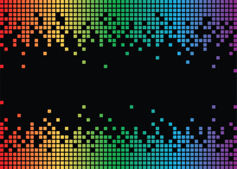 A background texture of digital pixels dripping on a background with copy space