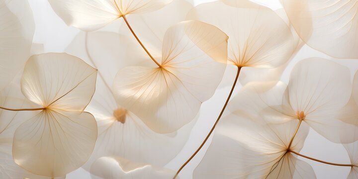 neutral color aesthetic photo with veins of leaf, Nature abstract of flower petals