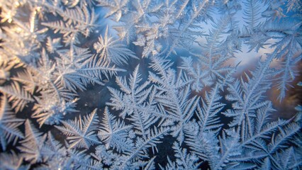 Abstract Patterns in Frost Covered Glass