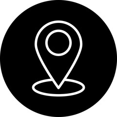 Location Vector Line White Circle Black