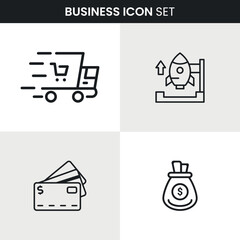 Business Outline icons collection icon set Vector illustration