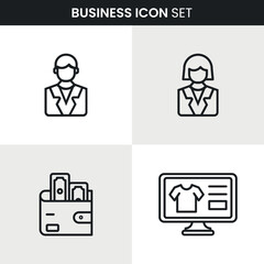 Business Outline icons collection icon set Vector illustration
