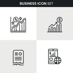 Business Outline icons collection icon set Vector illustration