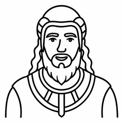  Leif  Erikson Silhouette,   vector,  illustration.
