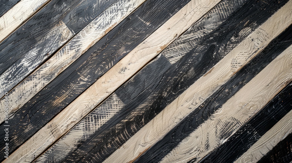 Aufkleber dark and light wooden planks arranged in a diagonal pattern for background use