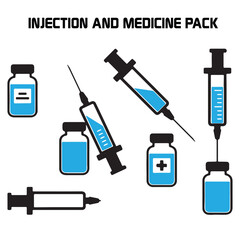 Injection medicine logo design 