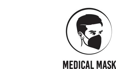 medical mask on boy face design