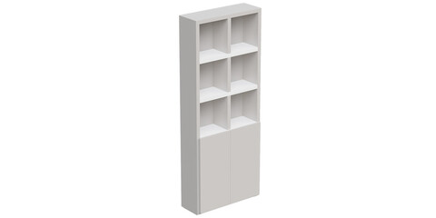 Versatile and Elegant Shelf and Cabinet for Home and Office - Perfect for Organized Stylish and Luxury Interiors - 3d model render realistic realism - png - transparent background