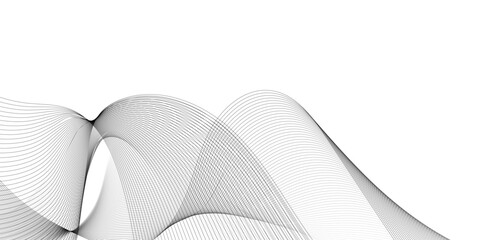 Abstract grey wavy lines Digital frequency track equalizer background. Curved wave smooth stripe seamless pattern. Wave lines created using blend tool. graphic design template banner business wave.