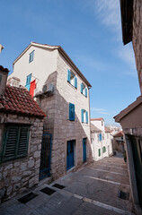 Ancient ar.chitecture of Split old town, Croatia.