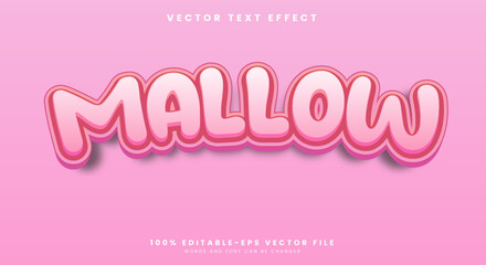 Cartoon Pink Sweet Mallow editable Text Effect suitable for soft theme template