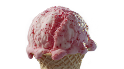 A scoop of ice cream in a cone