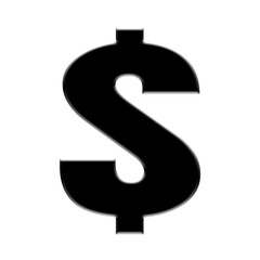 3d black dollar sign