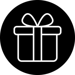 Gift Vector Line White Circle Black