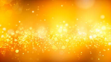 Gold holiday background with Christmas transparent spots glare and shine glitter. New year design
