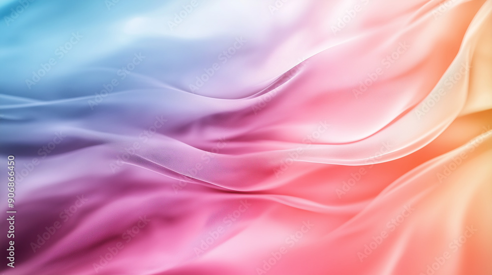 Aufkleber calming abstract background with fluid, flowing forms in soft hues
