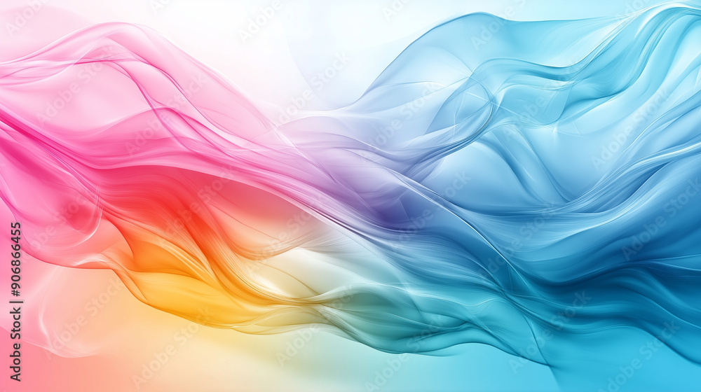 Aufkleber calming abstract background with fluid, flowing forms in soft hues