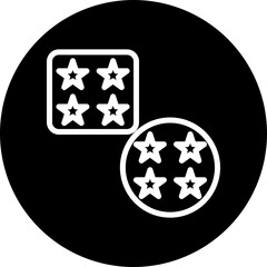 Election Badge Vector Line White Circle Black