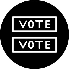 Voting Sticker Vector Line White Circle Black
