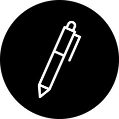 Voting Pen Vector Line White Circle Black