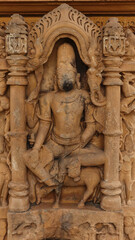 India, Madhya Pradesh, Sihoniya, Beautiful Carvings of Hindu Deities on the Kakanmath Temple, this 11th Century Monument Dedicated to Lord Shiva. 