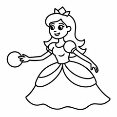 Stylish Princess playing art vector illustration