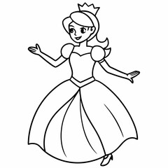 Fototapeta premium Stylish Princess playing art vector illustration
