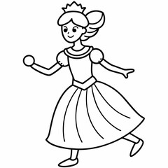 Stylish Princess playing art vector illustration