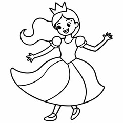 Stylish Princess playing art vector illustration