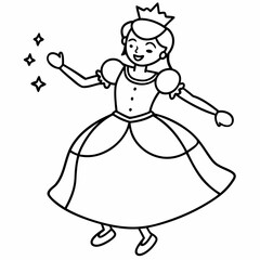 Stylish Princess playing art vector illustration