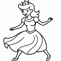 Stylish Princess playing art vector illustration