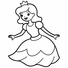 Stylish Princess playing art vector illustration