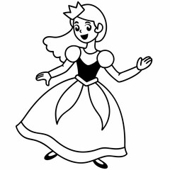 Fototapeta premium Stylish Princess playing art vector illustration