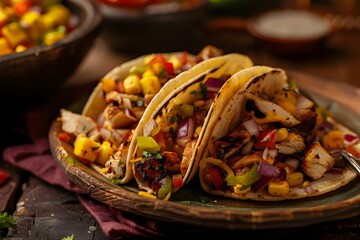 taco de pollo, cozy ambience, food photography, editorial photography