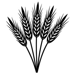 Fototapeta premium Bunch of wheat ears art vector illustration