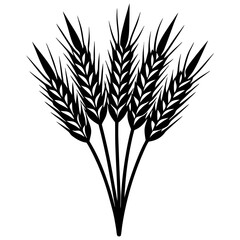 Bunch of wheat ears art vector illustration