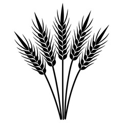 Bunch of wheat ears art vector illustration