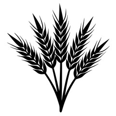 Bunch of wheat ears art vector illustration