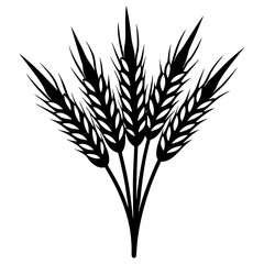 Bunch of wheat ears art vector illustration