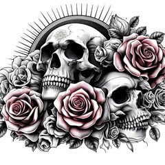 Two Skulls and Roses