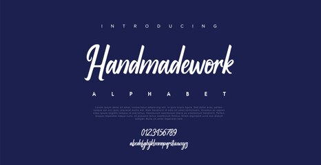 hand made work Font Calligraphy Logotype Script Brush Font Type Font lettering handwritten