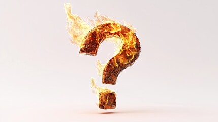 question mark symbol on fire