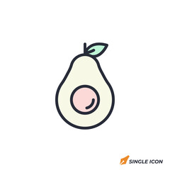 Avocado icon vector illustration. Avocado symbol isolated on white background