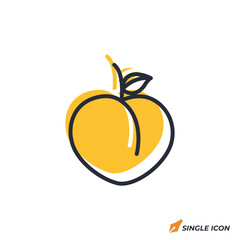 Peach icon vector illustration. Peach symbol isolated on white background